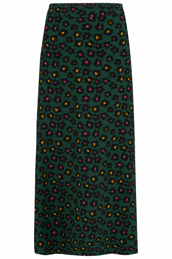Zora Skirt - Green, Painted Floral